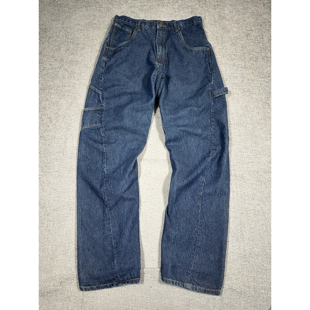 Vintage Route 66 Carpenter Jeans Mens 32x32 Blue Bow Leg Hammer Loop